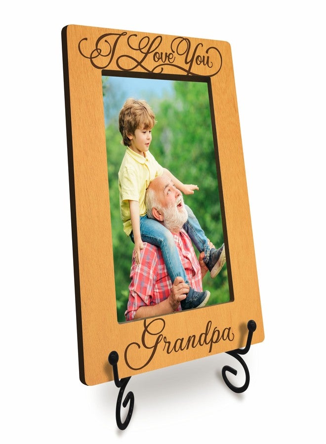 JCVUK Grandpa Picture Frame, I Love you Grandpa, Best Grandpa Ever, Grandfather Gifts, Gifts from Grandchildren, Wood Frame Tabletop Display,4x6 Photo Insert (horizontal) -B14 - Image 1
